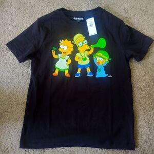 The Simpsons St Patrick's Day Youth Black Graphic T-shirt Size Small BRAND NEW